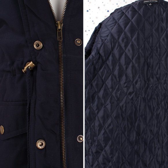 Navy Faux Fur Hooded Utility Parka Jacket - Picture 3 of 7
